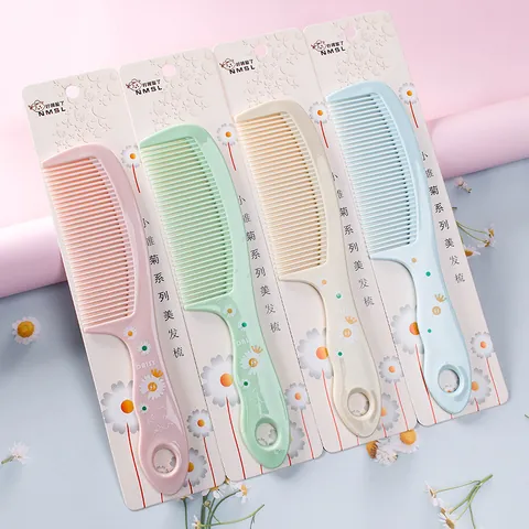 Daisy Print Hair Detangling Comb Cartoon Floral Styling Brush Portable Plastic Hair Comb For Women Girls Travel Daily Grooming