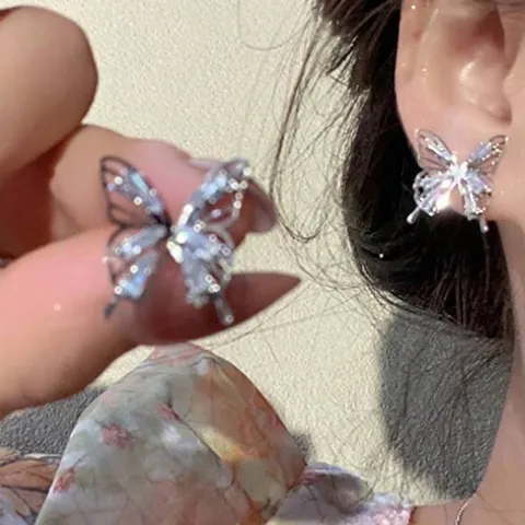 Vintage Alloy Artificial Pearl Stud Earrings With 925 Sterling Silver Earring Post Elegant Rhinestone Butterfly Heart Star Snowflake Earrings For Women Jewelry
