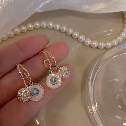 Korean Style 925 Sterling Silver Earring Post Alloy Artificial Pearl Rhinestone Stud Earrings For Women Floral Heart Minimalist Light Luxury Jewelry