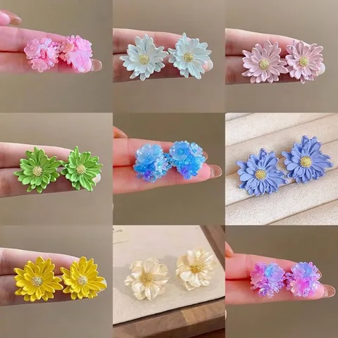 Floral Stud Earrings For Women With 925 Sterling Silver Earring Post Copper Alloy Artificial Pearl Rhinestone Flower Earrings Jewelry