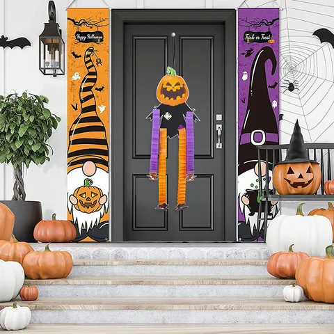 Décorations Suspendues en Papier Rétractable pour Halloween Personnages de Fantôme Vampire Citrouille Sorcière pour Fête Intérieur Extérieur Ornements