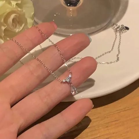 Zeemeermin Tranen Waterdruppel Hanger Halsketting Titaniumstaal Zilver Strass Sleutelbeenketting Voor Vrouwen Sieraden Cadeau