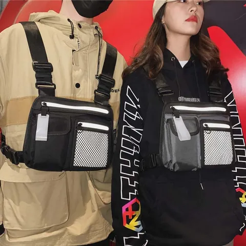 Reflektierende Taktische Brusttasche Funktional Techwear Oxford Stoff Umhängetasche Für Herren Damen Outdoor Sport Utility Pack