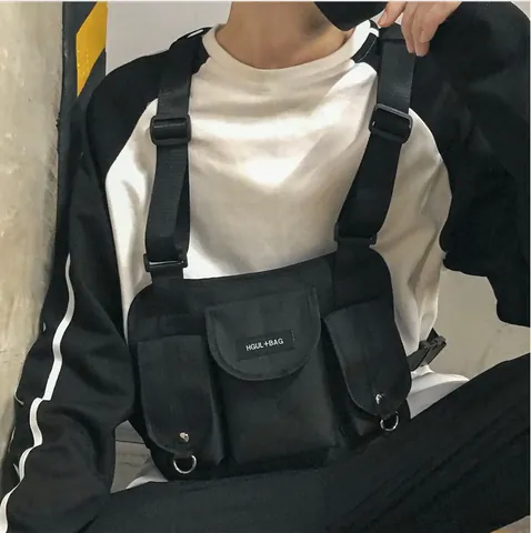 Unisex Taktische Brusttasche Hip Hop Techwear Weste Tasche Streetwear Multi Taschen Oxford Tuch Taktische Tasche