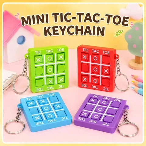 Mini Tic Tac Toe Spiel Schlüsselanhänger Tragbare XO Kampf Pädagogisches Spielzeug Für Kinder Studenten Partybevorzugungen Schulpreise Geschenk