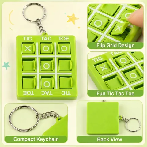 Mini Tic Tac Toe Spiel Schlüsselanhänger Tragbare XO Kampf Pädagogisches Spielzeug Für Kinder Studenten Partybevorzugungen Schulpreise Geschenk
