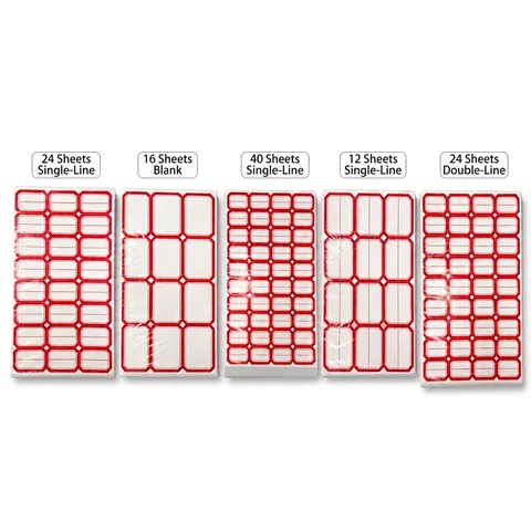 Self-Adhesive Label Stickers Red Border Name Tags Waterproof Thermal Paper Roll For Office School Classification Writing Stickers