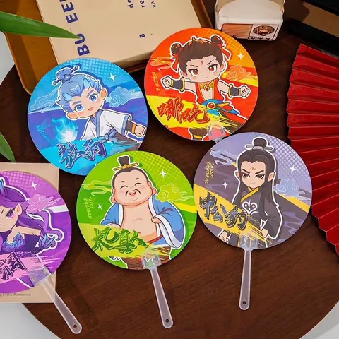 Abanico de Mano Portátil de Dibujos Animados Plástico PVC Con Lindos Patrones de Animales y Animación para Enfriamiento de Verano Regalo de Papelería para Niños Estudiantes