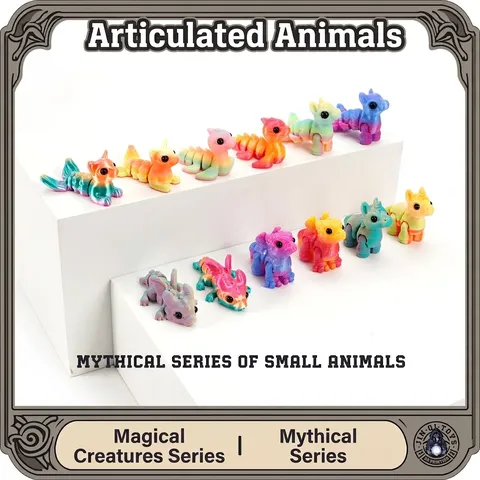 Statuetta di Creatura Mitica Stampata in 3D PLA Colore Gradiente Unicorno Drago Ippogrifo Ornamento da Scrivania Miniatura Regalo Giocattolo
