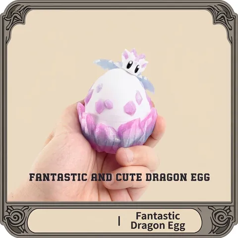 3D Printed Fantasy Dragon Egg Set Articulated Dragon Figurine Colorful Luminous Dragon Easter Ornament For Desktop Decor Fidget Toy