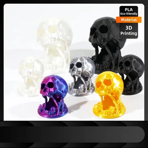 3D Printed Skull Dice Tower Set Gothic Halloween Desktop Ornament For Tabletop RPG Game Retro Skeleton Head Figurine Fun Toy