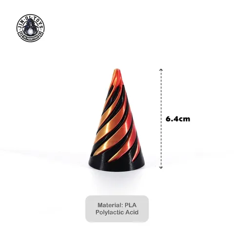 3D Printed Spiral Fidget Toy PLA Stress Relief Cone Desk Decor Gradient Color Twist Fidget Toy For Adults Teens Office Relief