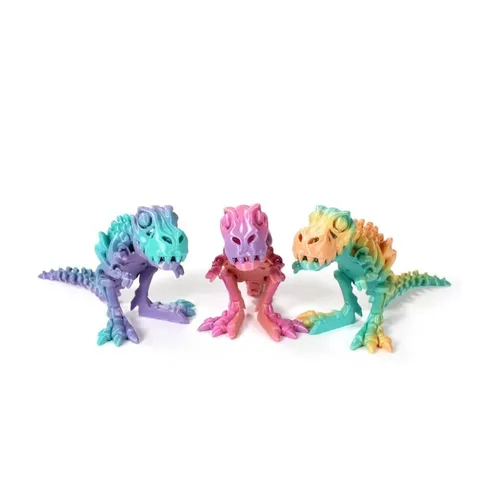 3D Printed Tyrannosaurus Rex Skeleton Action Figure Movable Joints T-Rex Dinosaur Bone Model Desktop Stress Relief Ornament Gift