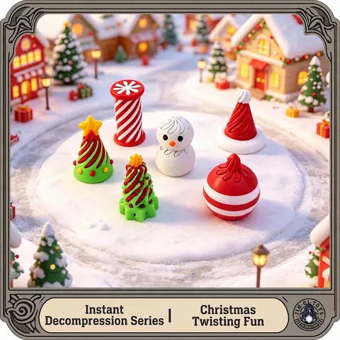 3D Printed Christmas Twist Fidget Toys Stress Relief Spiral Sensory Toys For Kids Christmas Tree Snowman Gift Pile Desk Ornaments