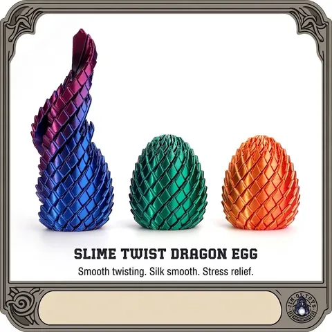 3D Εκτυπωμένο Slime Αυγό Δράκου Διακοσμητικό Ιριδίζουσα Υφή Λεπιδιών PLA Twist Fidget Αντιστρες Διακόσμηση Γραφείου