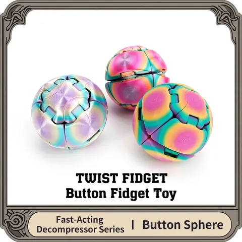 Modern Art 3D Printed Gear Ball Twist Fidget Stress Relief Toy Assembled Model Mechanical Structure Desktop Decoration Creative Gift