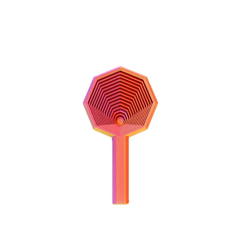 3D Printed Fractal Fidget Lollipop Toy PLA Stress Relief Hexagonal Octagonal Geometric Fidget Handle For Office Adults Gift