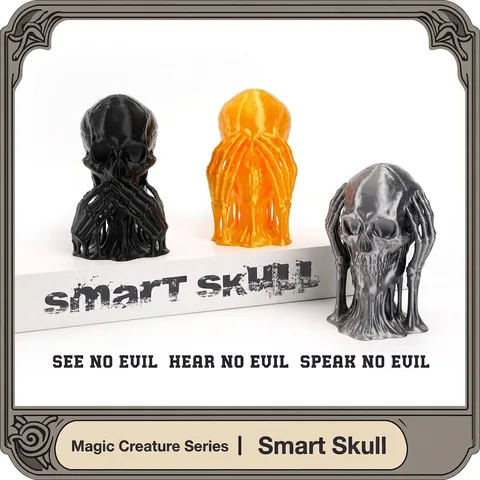 3D Printed Smart Skull Set Three Wise Skulls See No Evil Hear No Evil Speak No Evil Skeleton Statue Halloween Decor Gothic Gift