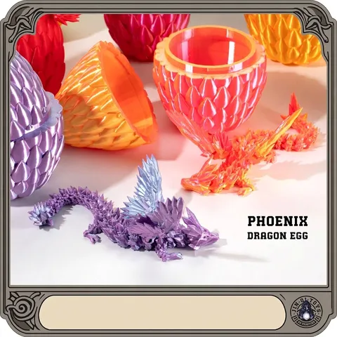 Figurita de Dragón Volador Articulado Impreso en 3D Con Huevo Set Creativo Multicolor Animal de Fantasía Adorno de Escritorio Hogar Regalo