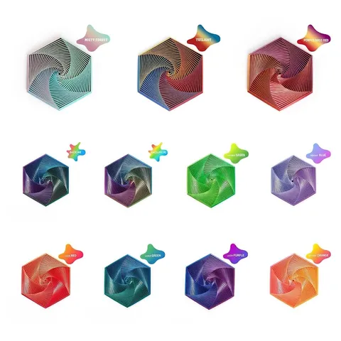 3D Printed Fractal Fidget Hexagon Stress Relief Toy PLA Geometric Desktop Ornament Gradient Fractal Toy For Adults Office Desk Toy
