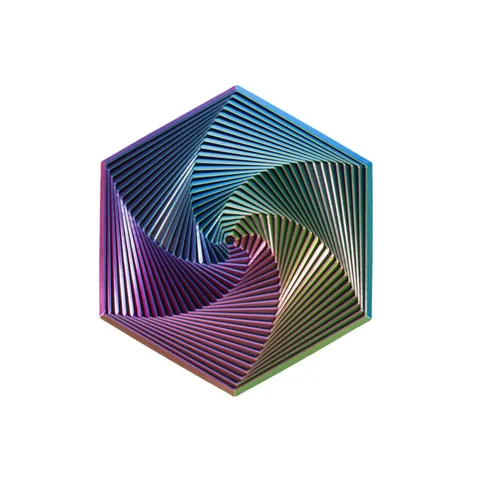 3D Printed Fractal Fidget Hexagon Stress Relief Toy PLA Geometric Desktop Ornament Gradient Fractal Toy For Adults Office Desk Toy