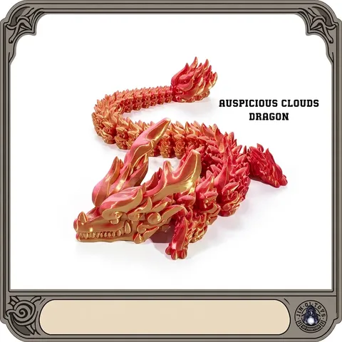 3D Printed Articulated Dragon Ornament Auspicious Clouds Dragon Chinese Mythical Beast Flexible Action Figure Home Desk Decor Gift