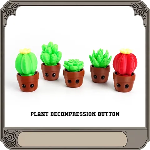 Jouet Fidget Cactus Succulente Imprimé en 3D Ornement Bureau Bouton Décompression Pot Plante Lumineux Cadeau Stress