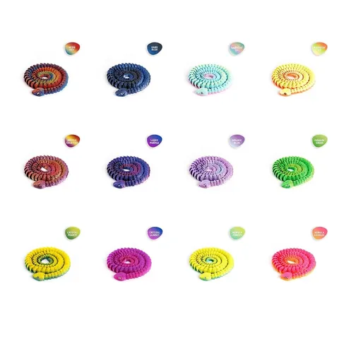 3D Gedruckte Bewegliche Python Flexible Schlange Spielzeug Irisierende PLA Tiermodell Heimdekor Kreatives Geschenk Büro Schreibtisch Ornament