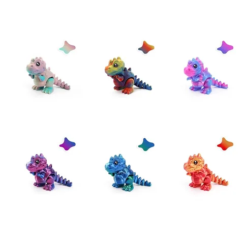 3D Printed Whirlwind Tyrannosaurus Rex Action Figure Dinosaur Toy Ornament Laser Gradient Color PLA Articulated Desk Decor Gift