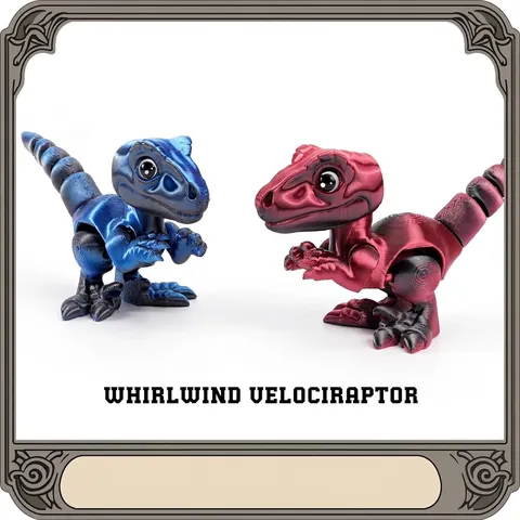 Articulated 3D Printed Velociraptor Dinosaur Toy Flexible Joint Dragon Model Desktop Ornament Fun Gift For Kids Adults PLA Silk Texture