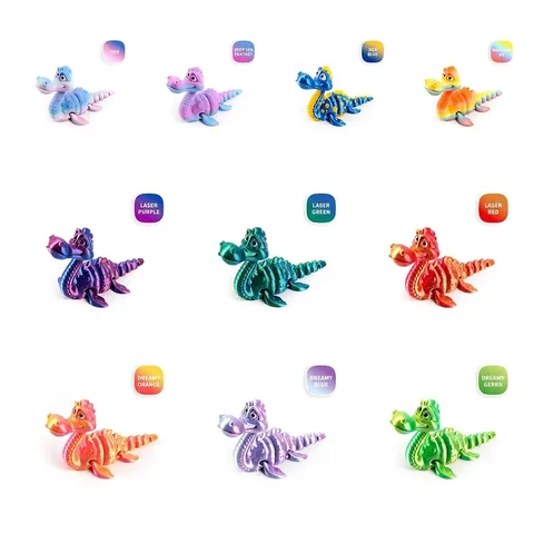 Mostro di Loch Ness Nessie Stampato in 3D Articolato Statuetta Giocattolo Ornamento da Scrivania in PLA Seta Regalo Creativo per Bambini Adulti
