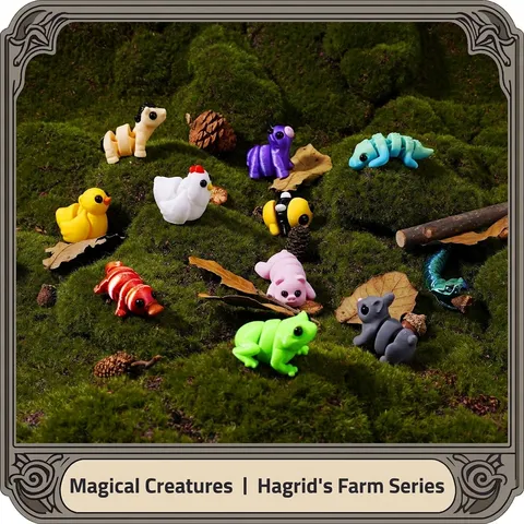 Adornos Animales Articulados Impresos en 3D Serie Hagrid Ranch Mini Modelos Lindos Decoración Escritorio DIY Figuritas de Plástico PLA