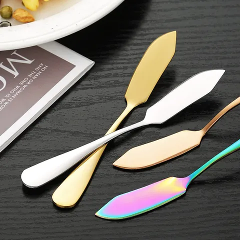 1010 Stainless Steel Butter Knife Mirror Polished Cream Spreader Jam Cheese Knife Thickened Kitchen Utensil Modern Tableware