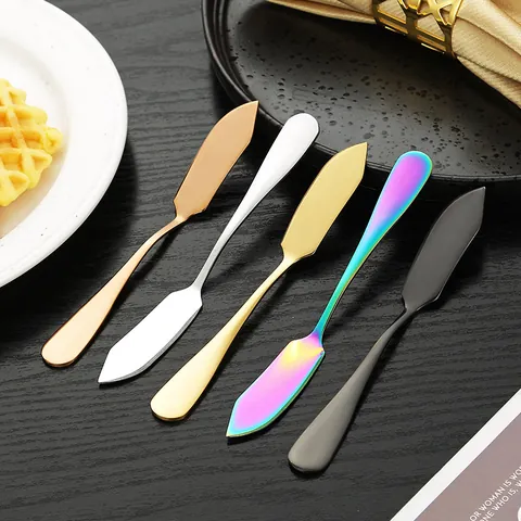 1010 Stainless Steel Butter Knife Mirror Polished Cream Spreader Jam Cheese Knife Thickened Kitchen Utensil Modern Tableware