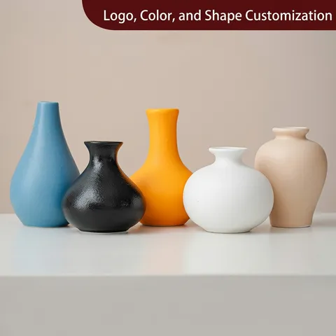 Ensemble de Vases en Céramique Minimalistes Modernes Couleurs Morandi Vases à Fleurs Mat pour Décoration de Table Salon Maison