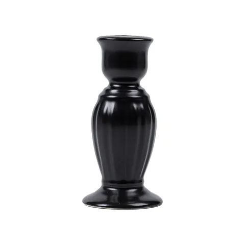 European Matte Black Ceramic Candlestick Luxury Roman Column Candle Holder For Candlelight Dinner Hotel Table Home Decor Ornament