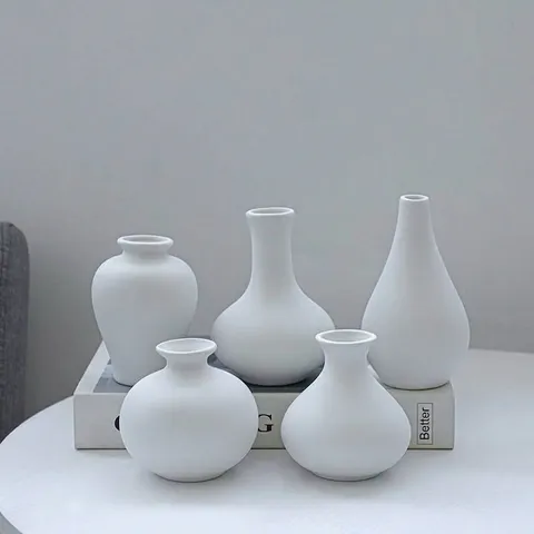 Moderne Minimalistische Keramik Vase Set Matt Mattierte Tischblumenvase Für Wohnkultur Wohnzimmer Büro Eingang Dekoration Geschenk