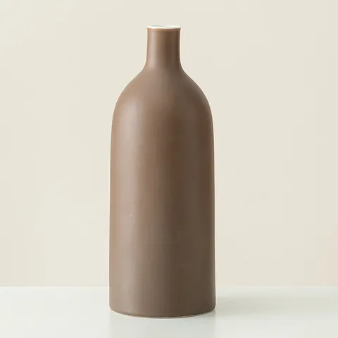 Jarrón de Cerámica Morandi Minimalista Estilo Nórdico Mate Decorativo Maceta para Sala de Estar Oficina Escritorio Decoración Hogar