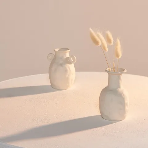 Modern Minimalist White Ceramic Vase Matte Frosted Porcelain Flower Container Nordic Ins Style Home Office Decor Desktop Ornament
