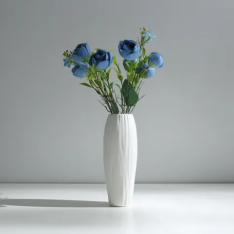 White Ceramic Vase Nordic Modern Minimalist Decorative Flower Arrangement Accessory For Home Living Room Table Decoration