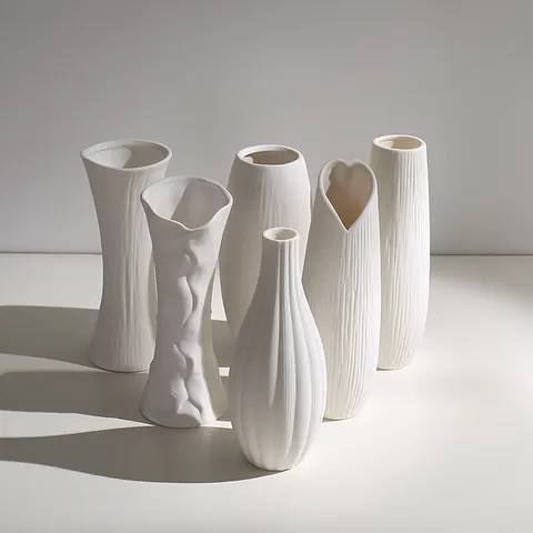 Vaso in Ceramica Bianca Minimalista Per Fiori Secchi Vaso Decorativo Nordico Per Soggiorno Moderno Decorazione Tavolo