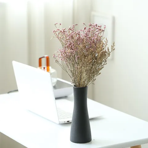 Moderne Keramikvase Schwarz Matte Keramik Minimalistisch Japanischer Stil Blumenvase Für Heimdeko Wohnzimmer Tisch Ornament