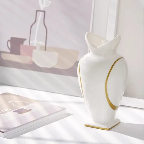 Moderne Keramische Diervormige Vaas Woondecoratie Minimalistisch Handgeschilderd Kat Uil Figuur Bloempot Sfeer Tafel Ornament