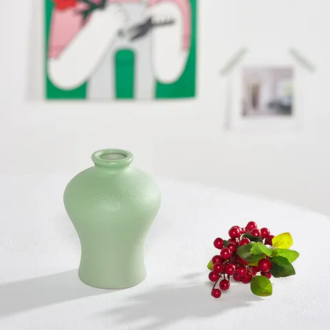 Nordic Modern Minimalist Ceramic Vase Matte Frosted Hydroponic Flower Pots Creative Tabletop Dried Flower Ornaments Living Room Home Decoration
