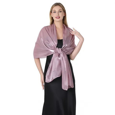 Scialle Elegante in Satin da Donna Avvolgente per Damigella Matrimonio Festa Serale Banchetto Malva Accessori