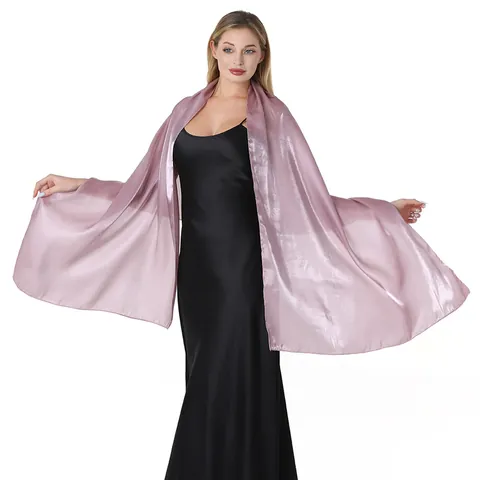 Scialle Elegante in Satin da Donna Avvolgente per Damigella Matrimonio Festa Serale Banchetto Malva Accessori