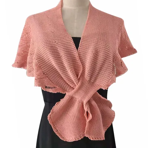 Women's Sweet Knit Fishtail Shawl Crossover Hollow Out Thin Scarf Shoulder Cape For Dress Cheongsam Outerwear