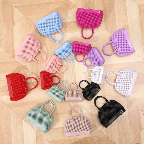 Damen Mode Gelee Muschel Tasche PVC Perlenstruktur Handtasche Mit Kettengurt Urban Minimalistische Umhängetasche