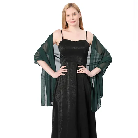 Long Chiffon Shawl Solid Color Lightweight Wrap For Wedding Bride Bridesmaid Evening Party Prom Dress Accessory Women