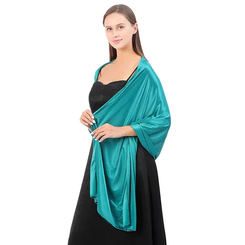 Elegant Satin Shawl For Women Solid Color Evening Wrap Scarf For Wedding Party Banquet Formal Occasions Soft Silky Scarf